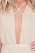 Luli Fama Golden Sugar Criss Cross Plunge Dress